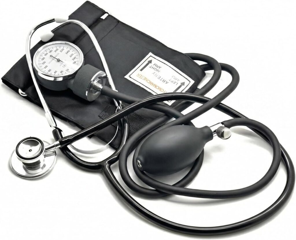 Aneroid Sphygmomanometer et Stéthoscope à Double Tête pour Surveillance de la Pression Artérielle en Urgences