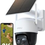 Imou 3K Caméra de Surveillance Solaire : Détection de Personnes et Véhicules, Vision Nocturne