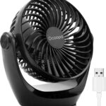 OCOOPA Desk Fan : petit ventilateur silencieux à vitesse réglable et rotation 360° pour bureau