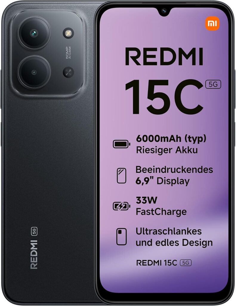 Lancement du Xiaomi Redmi 15c 4+128GB 5G en Italie avec écran de 6.9 pouces.