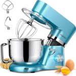 Mixer de cuisine professionnel silencieux de 1500 W avec bol de 6,2 L disponible en bleu.