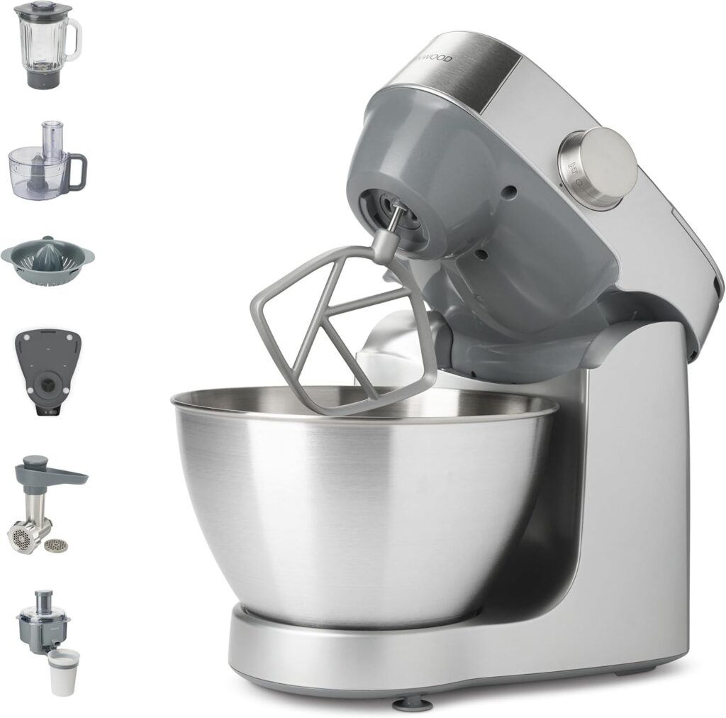 Kenwood Prospero+ KHC29A.R0SI : Robot culinaire avec accessoires et balance intégrée.