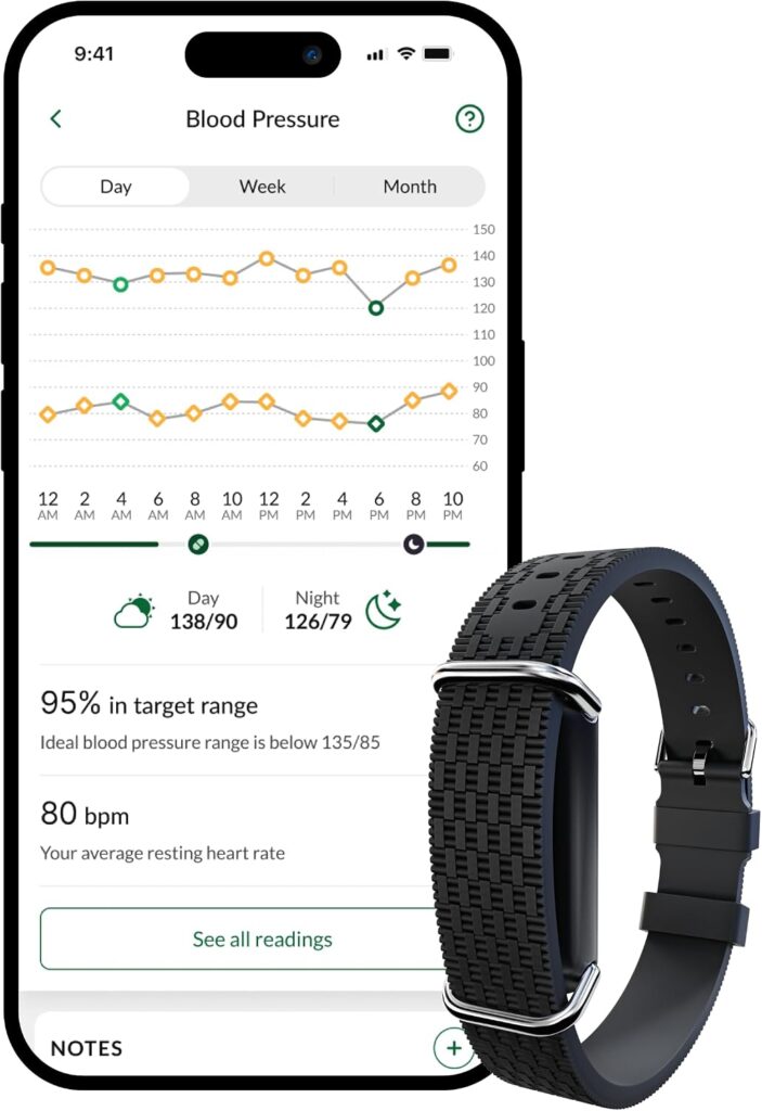 Hilo Blood Pressure Monitor Bracelet : suivi continu de la santé avec des analyses d’application et IP68