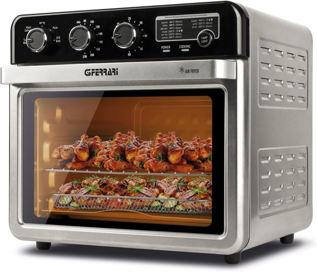 G3 Ferrari G10221 : Friteuse à air de 32 L avec 5 programmes de cuisson, 2000 W.