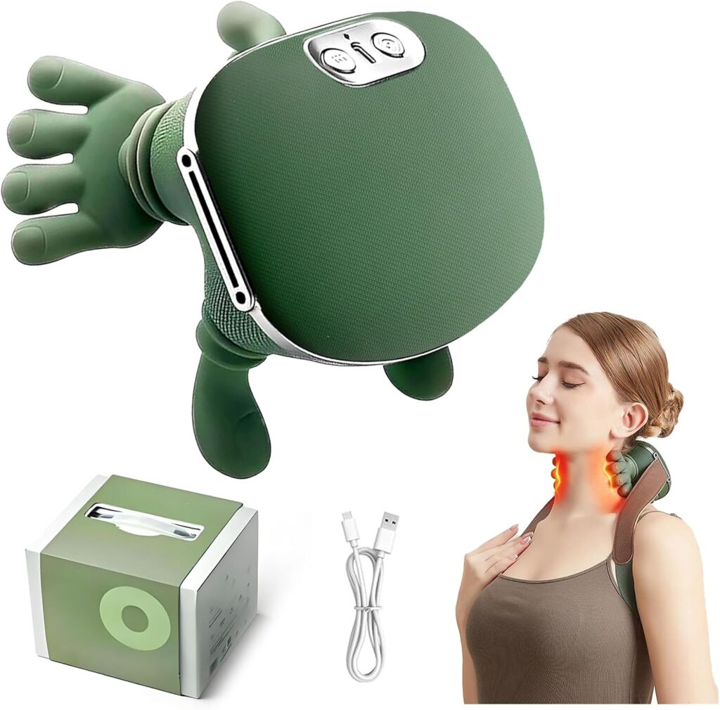 Nouveau masseur de dos et de cou 4D avec chaleur : soulagement de la douleur et détente.