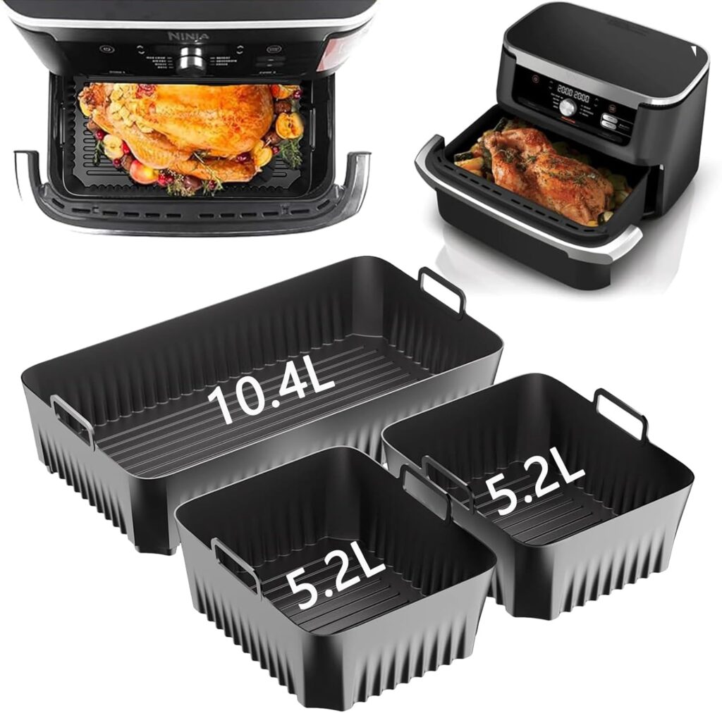 Air Fryer Silicone Mould Compatible avec Ninja Foodi Flex et Max : Accessoire Précis pour Deux Tailles