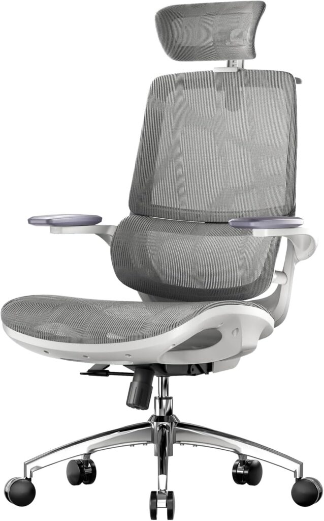 SIHOO M59AS : Chaise de bureau ergonomique avec support lombaire dynamique et accoudoirs réglables.