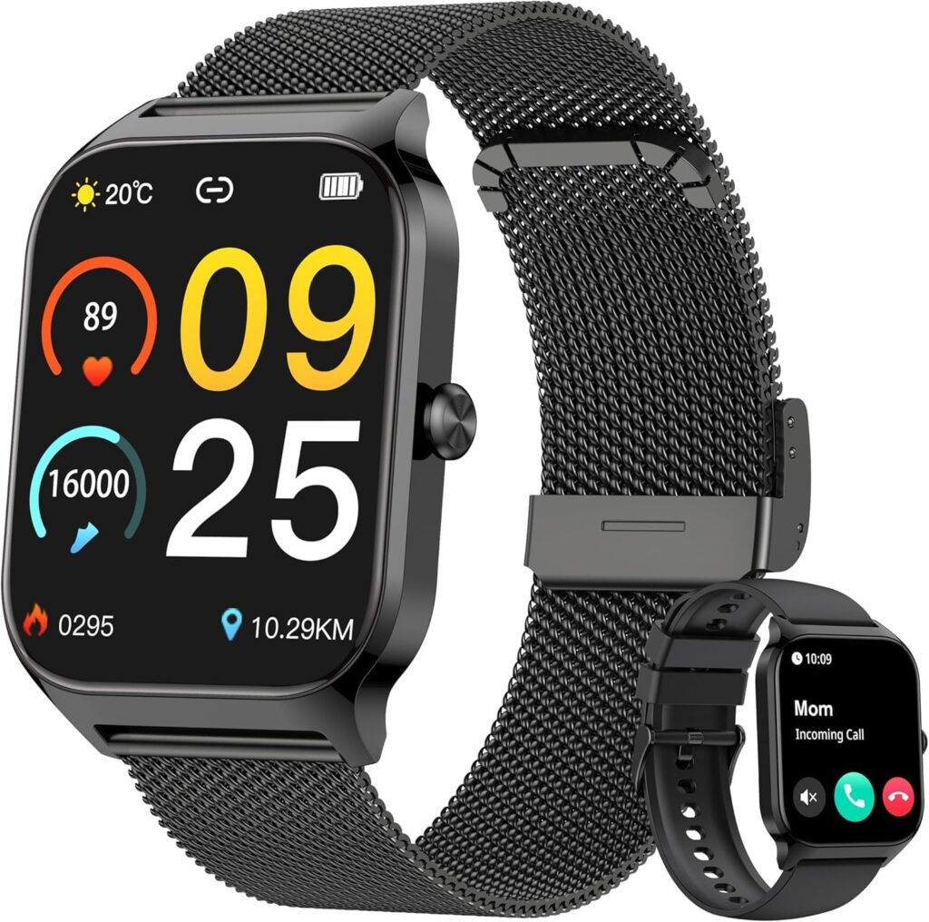 KALINCO : montre connectée 1.85 pouces avec appels Bluetooth, moniteur de santé et 100+ sports.