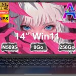 Ordinateur portable Celeron N5095 14 pouces, 8 Go RAM, 256 Go SSD, WiFi 5G, Windows 11