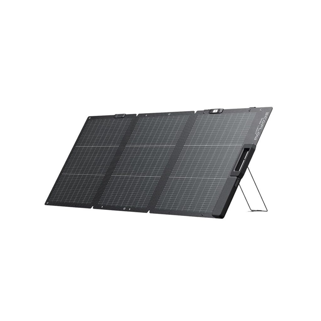 EF EcoFlow présente un panneau solaire portable de 160W avec design bifacial et protection IP68.