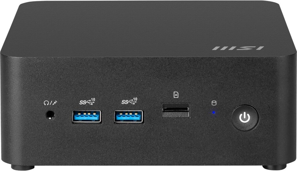 MSI présente le Mini PC Cubi NUC 13MQG-210BEU avec processeur Intel Core i5-1345U et ports variés.