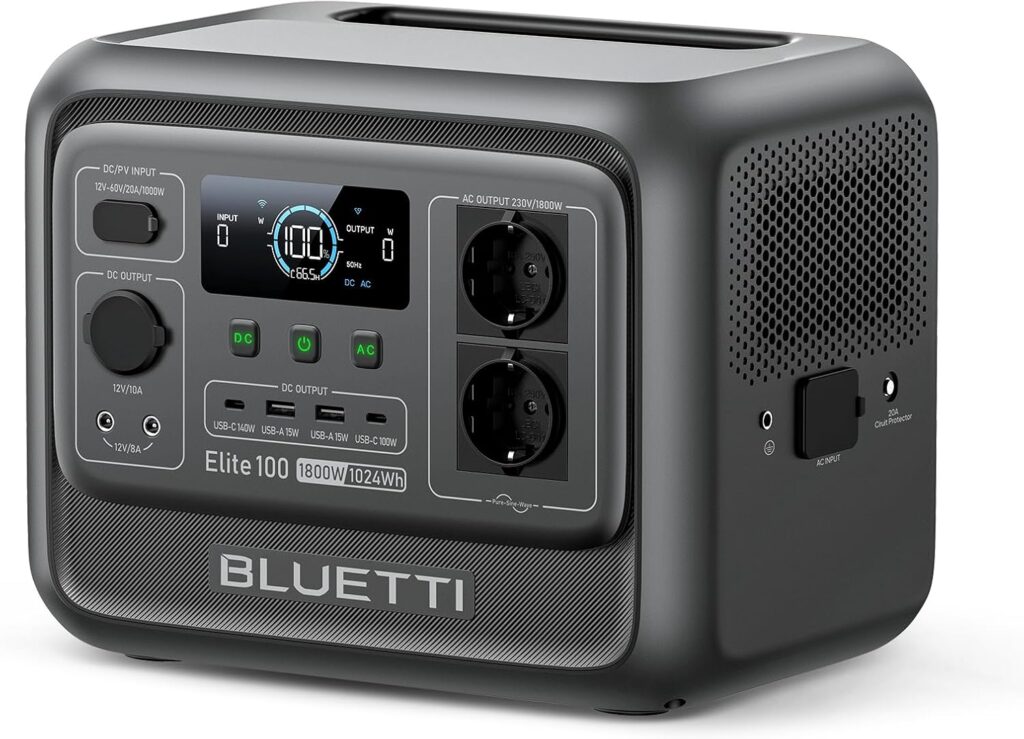 BLUETTI Elite 100 V2 : générateur électrique portable 1024Wh, 1800W, pour camping et coupures de courant
