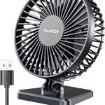 Gaiatop USB Desk Fan : ventilateur portable à trois vitesses pour bureaux et véhicules