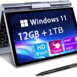 Mini 8″ 2-en-1 avec Windows 11 et processeur N95, 12 Go RAM, 1 To SSD, pour usage scolaire et professionnel