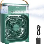 Refroidisseur mobile à timer et 5 orifices pour un usage maison ou bureau en vert
