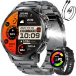 Montre intelligente homme avec écran HD 1,85 pouce et 110 modes sportifs, étanche.