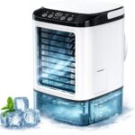 Un nouveau climatiseur mobile sans drainage avec mode de refroidissement, LED et capacité de 900 ml disponible sur le marché.
