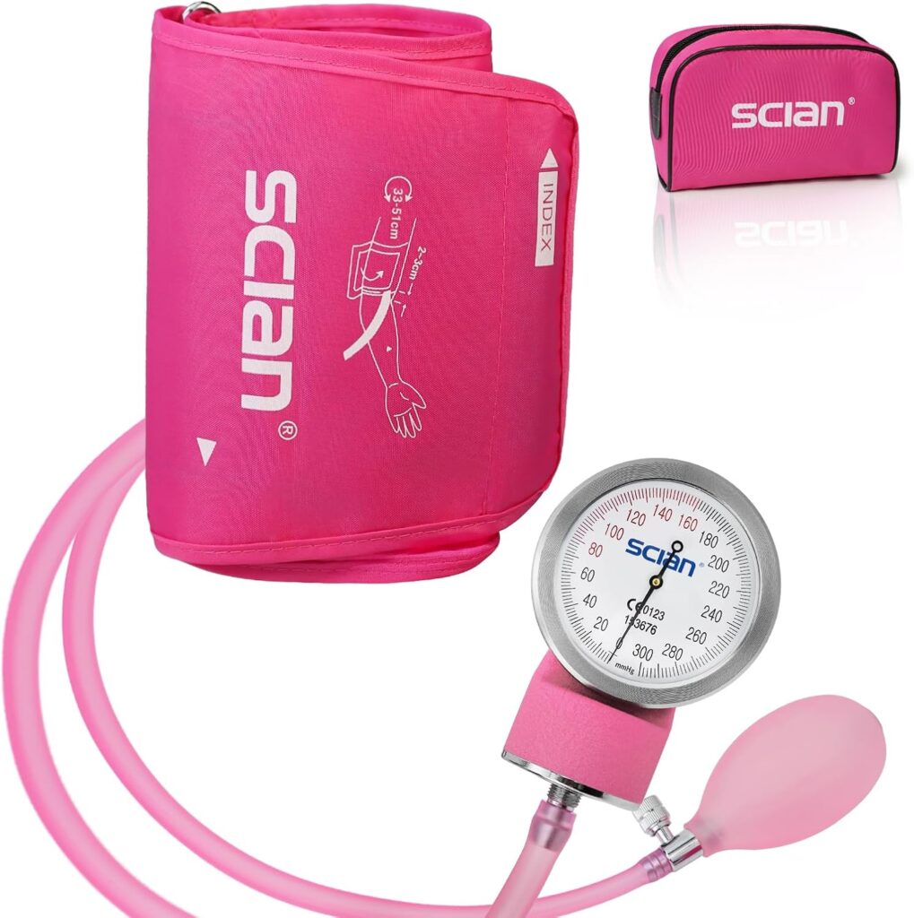 Moniteur de pression artérielle manuelle avec brassard européen et sac de transport pour professionnels de santé.