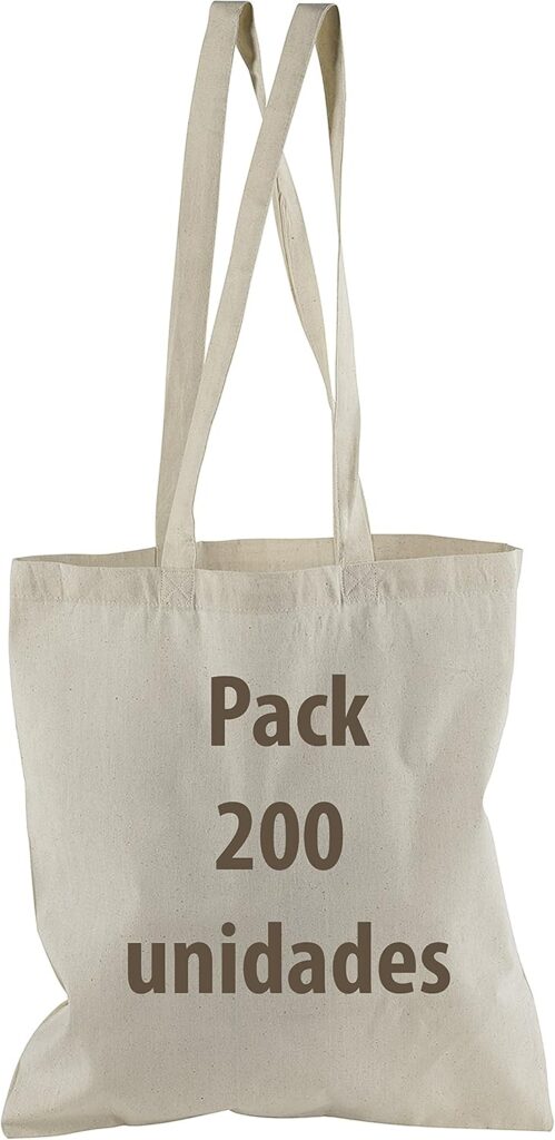 Genérico : sacs en coton réutilisables de 41 x 37 cm, pack de 200 unités pour le commerce et la promotion.