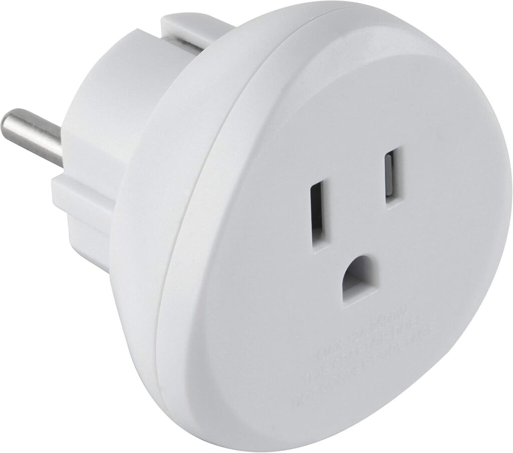 Adaptateur de voyage Electraline 70059 : compatible USA, France et Europe pour appareils électriques.