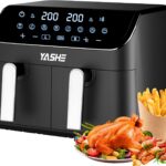 Lancement de la friteuse YASHE Dual Zone 9L avec 8 programmes de cuisson et fonctions innovantes.