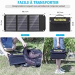 Station électrique portable Marbero 26.400mAh avec panneau solaire de 30W pour camping et urgences.