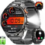 Montre connectée de 1,91 pouce avec 110 modes sportifs et fonctionnalités de santé disponible pour Android et iOS.
