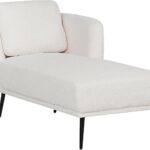 Beliani introduit le fauteuil Lounge Artheze à coussin en blanc curly pour espaces extérieurs.