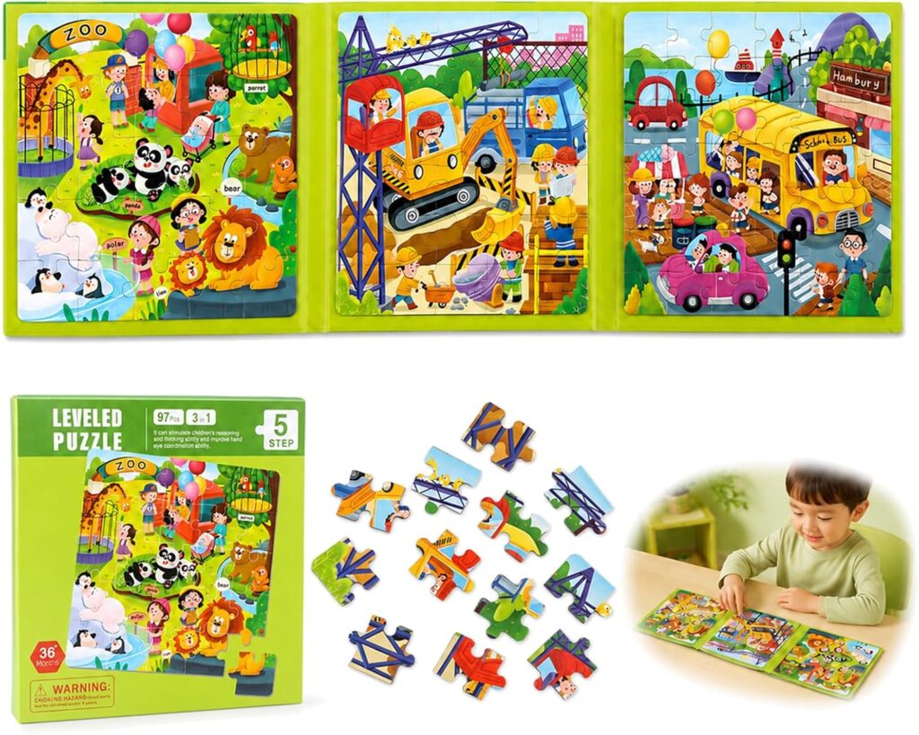 Magnetic Puzzle de 25-30-42 pièces : un jeu éducatif pour enfants de 3 à 6 ans axé sur l’apprentissage.
