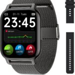 Montre intelligente Popglory avec surveillance de fréquence cardiaque et Bluetooth pour Android et iOS