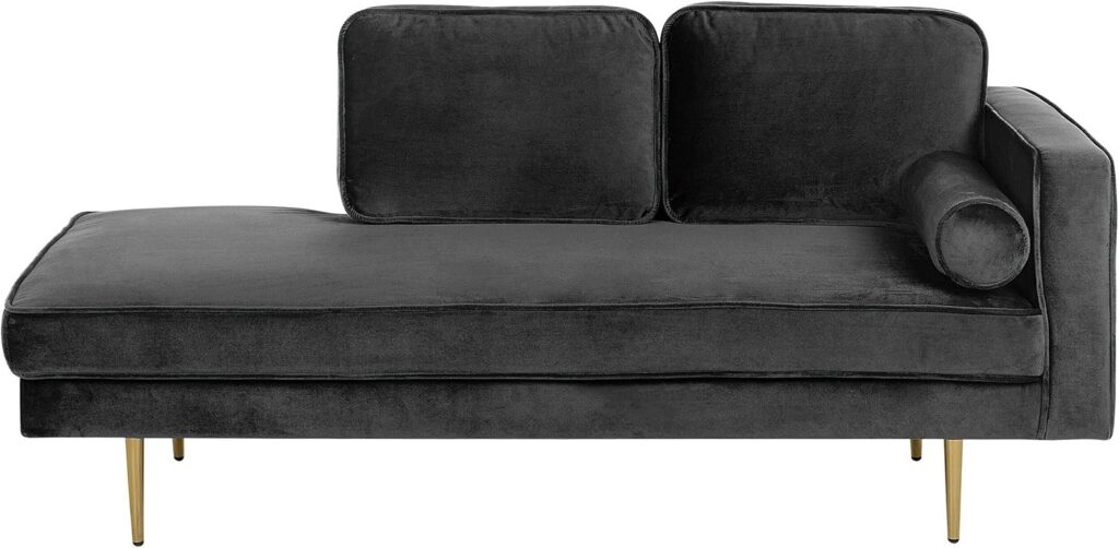 Beliani introduit une chaise longue en velours noir pour les salons modernes et glamours