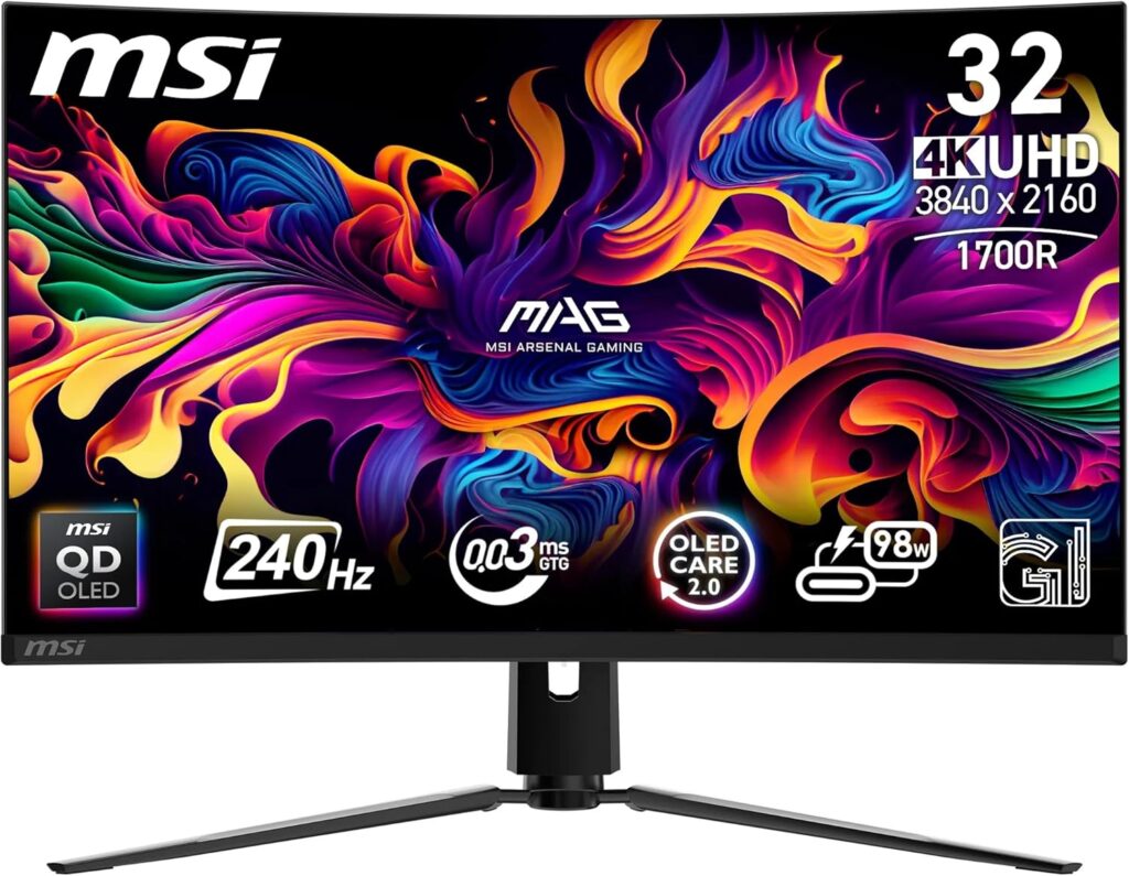 MSI lance le moniteur gaming incurvé MPG 321CURX QD-OLED de 31,5 pouces UHD 240 Hz.