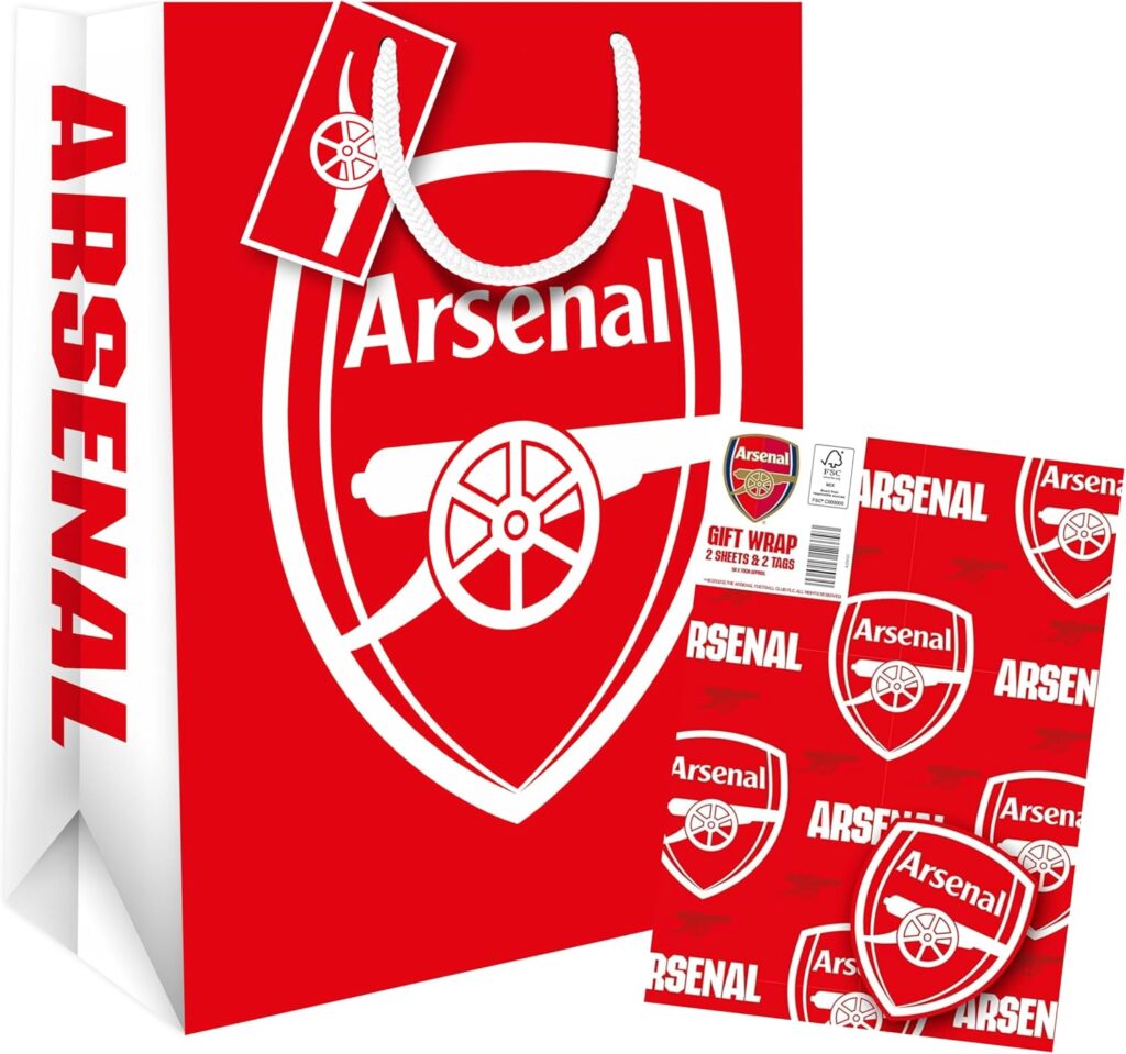 Danilo Promotions Ltd lance un ensemble d’emballages cadeaux Arsenal FC avec étiquettes.