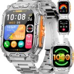 Montre connectée avec écran HD de 2,01 pouces et 120 modes sportifs pour suivre la santé.
