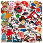 Stickers japonais étanches : 100 autocollants pour ordinateurs, bouteilles et véhicules.