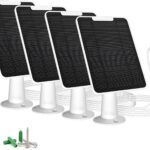 Chargeur solaire 4 x 6W compatible avec Google Nest Cam intérieur et extérieur, alimenté par énergie solaire.