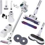 ADLER présente un aspirateur sans fil avec fonction serpillère et station de nettoyage automatique.