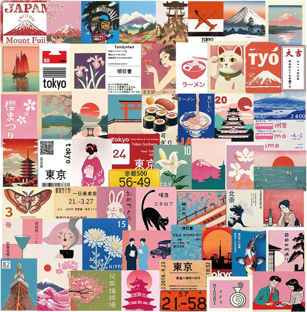 Stickers vinyles waterproof du Japon pour décoration de bagages et appareils électroniques