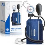AIESI présente un tensiomètre anéroïde professionnel avec stéthoscope pour adultes, 24 mois de garantie.