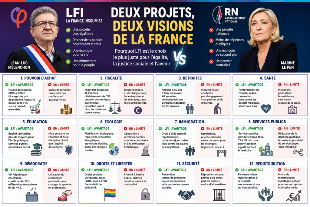 LFI face au RN : comparaison approfondie des deux projets politiques