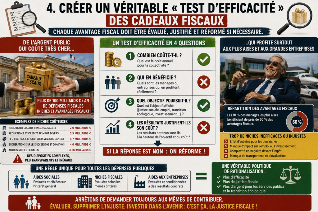 Créer un véritable « test d'efficacité » des cadeaux fiscaux