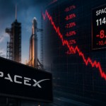 SpaceX en baisse en Bourse malgré des résultats solides, inquiétudes sur l’IA.