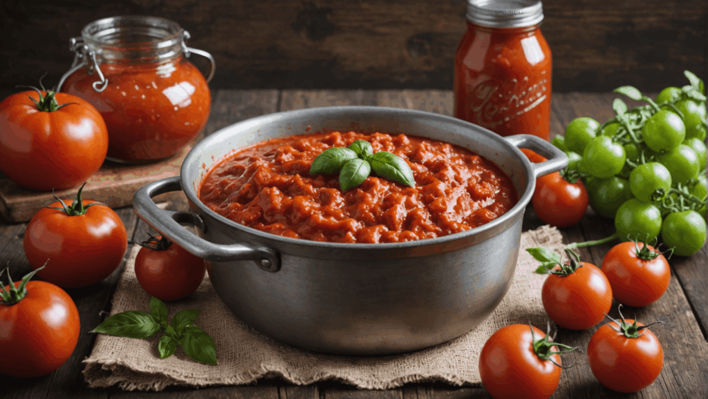 Recette traditionnelle : préparation d’une sauce tomate maison selon la méthode grand-mère.