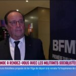 François Hollande rencontre des militants socialistes pour discuter des enjeux du parti.