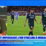 L&rsquo;OM perd contre Monaco 2 à 0 lors d&rsquo;un match de Ligue 1.