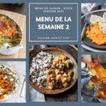 Menu hebdomadaire de repas équilibrés pour une alimentation saine en janvier 2025.