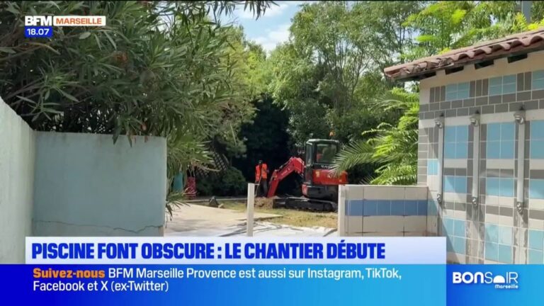 Chantier de la piscine de Font Obscure à Marseille : début des travaux annoncé par la mairie.
