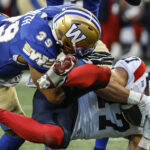 Alouettes s&rsquo;inclinent face aux Blue Bombers 28 à 44, un faux pas inattendu.