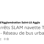 Arrêts SLAM pour la navette à Torigny-les-Villes dans le réseau de bus de Saint-Lô Agglo