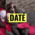 Ceuta : des images de 2021 montrent une membre de la Croix-Rouge avec un migrant.